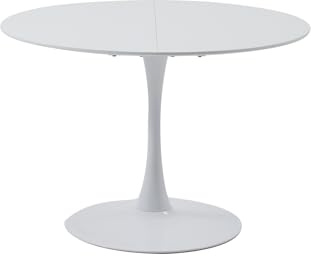 HJhomeheart Table à Manger Ronde Moderne - Pour Cuisine, Salle à Manger et Bureau - Blanche, Diamètre 110 * 75(H) CM