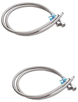 ERICAT 2 Stück Flexibler Schlauch Edelstahl-Spülbecken Edelstahlschlauch Flexschlauch Edelstahl-Spülbecken Edelstahlschlauch Wasserhahnanschluss Metall/1695