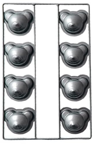 LAUGHERER Molde antiadherente de 8 cavidades para hornear pasteles, moldes antiadherentes para magdalenas de oso para bricolaje, postres, pastelería, herramientas de decoración para hornear