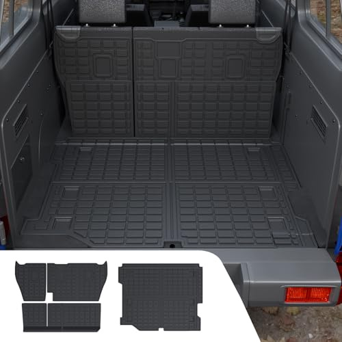 Dattumar Jeep Wrangler JL 4-Door Trunk Mat Cargo Liner All Weather Back Seat Cover Protector 2018-2024 JL Accessories (Trunk Mat+Backrest Mats)