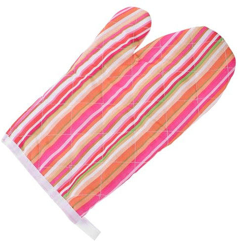 MAGICLULU Striped Insulated Gloves Kitchen Baking Gloves Heat Resistant Hanging Loop Grill Mitts Small Oven Mitts Anti-scald Insulation Cotton Barbecue Cooking