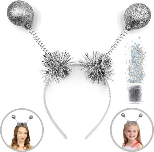 QUANMAITONG Silberrahmen-Farbfolie Alien Haarreif Halloween，Alien Kostüm Damen Ancient Aliens Haarreifen Männer，Haarreif Sterne Astronaut Kostüm Kinder Für Halloween Karneval Maskerade
