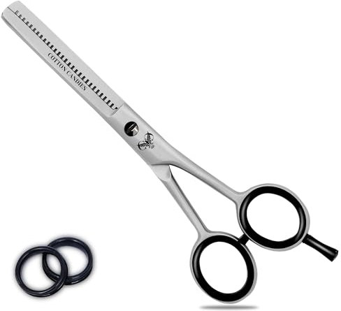 Cotton Candies Professional Hairdressing Teeth Scissors - 6-inches Thinning Shears Hair Cutting Teeth Scissors - Stainless Steel Haircut Scissor with Fine Adjustment Screw for Home & Salon