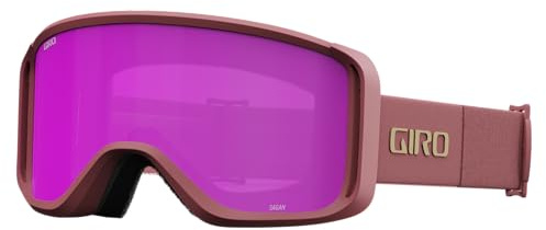 Giro Sagen Adult Snow Goggles - Dusty Rose Thirds Strap with Amber Pink/Yellow Lenses