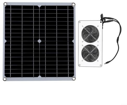 Kit de ventilateur à énergie solaire, 30 W 18 V, chauffage solaire de serre pour maison, grenier, serre, animal de compagnie, chien, poulailler