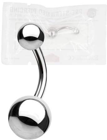 WARRIOR Piercing de ombligo ESTÉRIL Acero quirúrgico 316 L Banana Classic Longitud básica 10 mm