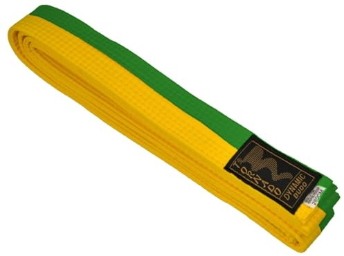 TEKKA BUDO Kampfsport Gürtel mittig geteilt 2-farbig - Budogürtel halb halb gestreift, Karate, Judo, Taekwondo, Ju-Jutsu - Länge 220 bis 330 cm