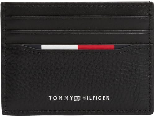 Tommy Hilfiger Herren Kartenetui Central Genarbtes Finish, Schwarz (Black), Einheitsgröße