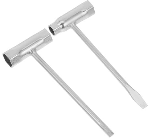 MOBUTOFU Chainsaw Scrench Socket Wrench Set 2pcs Metal Chainsaw Wrench Tools T-Handle 18cm and 19cm Thickened Sockets for Lawn Mower