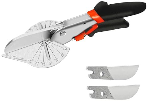 FUZVOL Miter Shears - Multifunctional 45 to 135 Degree Multi Angle Trim Cutter, Gasket Shear for Angular Cutting of Soft Wood, Plastic, PVC and More, Including 2 Spare Blades
