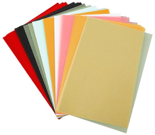 UTHCLO 100pcs Colored Vellum Paper Tracing Sheets for Inkjet Laser Printers Craft Tissue Paper for Drawing Transferring and Greeting Cards Making, 15x10cm for Artists and Crafters