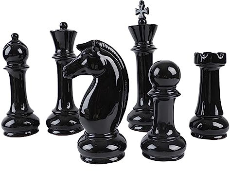 KOMBIUDA 6stücke Teiliges Schach Dekoration Schwarzer Keramik Stilvolles Schach Ornament Für Und Büro Kunstvolles Keramik Schachfiguren Deko Für Innenräume