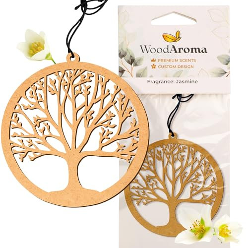Deodorante in legno per auto albero 1 pz – purificatore d'aria naturale sospeso – profumo duraturo – accessori per auto ecologici ed eleganti – aromaterapia per auto, casa e ufficio