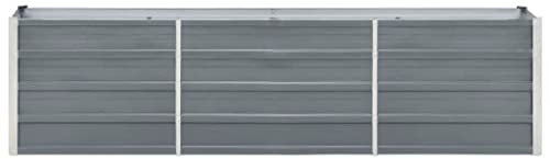 Bancal de jardín de acero galvanizado 240 × 40 × 45 cm gris – Bancal duradero para el cuidado del jardín, ideal para cultivo de verduras y hierbas