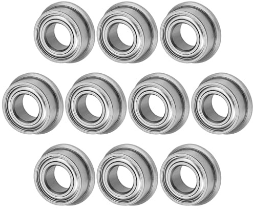 M METERXITY 10 Pcs MF105ZZ Cuscinetto A Sfere Con Flangia, 5 x 10 x 4mm Doppio Scudo In Metallo Acciaio Cromato (GCr15) Cuscinetti Con Flangia Per Carriole/Stampanti/Fax/Utensili Elettrici