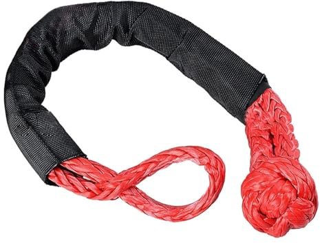 EJUOYO Cuerda Remolque Coche Correa para Remolcar Anillo de recuperación 4x4 para Coche, grillete Suave, Llavero de cabrestante Manual, Cuerda 1/2, Nudo Todoterreno, Correa de Remolque, grilletes
