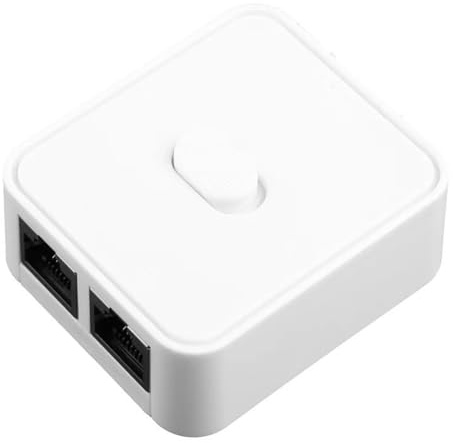Splitter per switch di rete Gigabit RJ45, selettore LAN manuale 2 in 1 o 1 in 2 uscite, non richiede alimentazione, isolamento fisico, switch di rete passivo ad alta velocità Cat6 (bianco)
