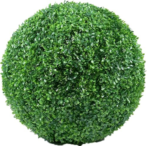 Palline di Bosso Artificiale Piante Finte per Interni 41 Cm, Palle da Giardino Decorative, Palla Topiaria in Legno Finto Decorazioni Artificiali per Matrimoni in Cortile, C, 36cm