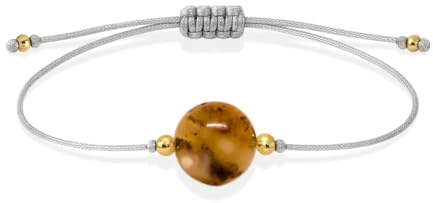 Pulsera Ámbar Natural – Energía & Bienestar Interior | Joyería Hecha a Mano en España | Oro 18k Chapado | Ajustable Unisex | Regalo Elegante