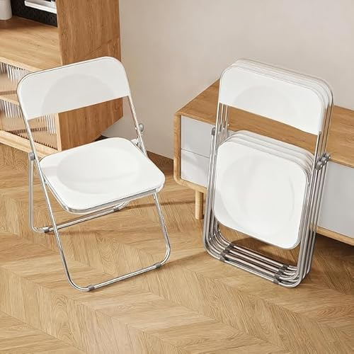 XUEGW Set di 4 sedie pieghevoli in acrilico, sedie portatili pieghevoli in plastica, facili da usare e riporre