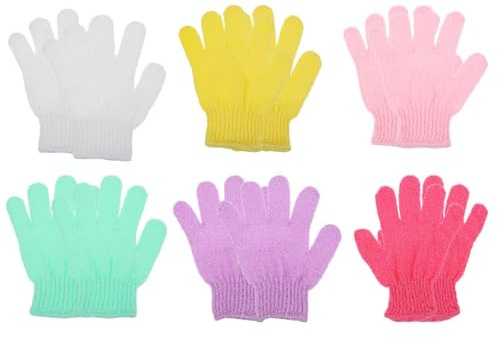 JOINPAYA 10pcs Exfoliating Gloves for Shower Deep Cleaning Body Wash Gloves with Massage and Foaming Nylon Material Suitable for Arms and Chest at Home Random Color
