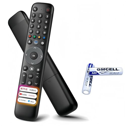 Concise Home Universal Replacement Remote for Compatible with TCL Smart TV, Android/Google TV LED LCD Models RC833, RC833F, ARC802N, RC802N, YUI1; 2 AAA Batteries Included