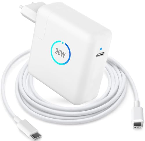 TT&C Cargador Rápido USB C de 96W, Compatible con MacBook Pro 16/15/14/13 Pulgadas, MacBook Air 2020/2019/2018, iPad Pro 12.9/11 Pulgadas, Lenovo, con Cable USB C a C de 2M