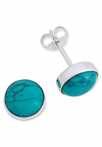 925 Sterling Silber Ohrstecker Damen | echtes Silber, verschiedene echte Steine zur Auswahl, handarbeit aus Indien, im Geschenkbeutel