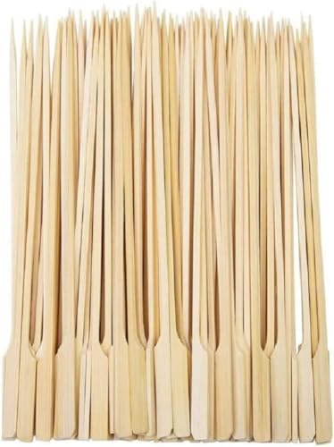 50 pcs Wooden Kebab Skewers Chicken Bamboo 20cm Paddle Skewers for Kebab BBQ Fruit Sticks & Burger Grilling, Cocktail Food Picks, Bamboo for Grilling, Wooden BBQ