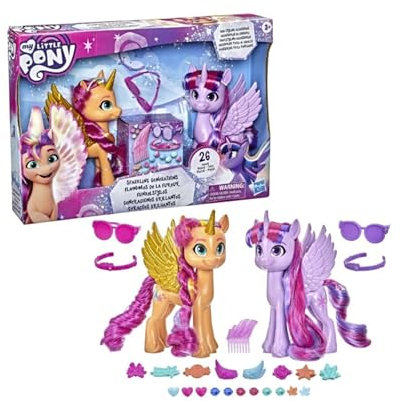 My Little Pony Figuren Eine Neue Generation – Sunny Starscout & Twilight Sparkle 15 cm - Enthält 26 Zubehörteile
