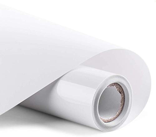 wintfarm Weiß Plotterfolie Textil,30.5×400cm Transferfolie Plotter Vinylfolie Plotter Flexfolie für Cricut,Plotterfolie Vinyl,Bügelfolie für Textilien Transferfolie zum Aufbügeln für DIY T-Shirt