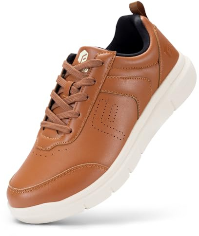 FitVille Chaussures Hommes Extra Large en Cuir Souple avec Semelle Respirante - Confort Orthopédique pour Pieds Sensibles Fasciite Plantaire Chaussures de Marche 46 EU X-Large