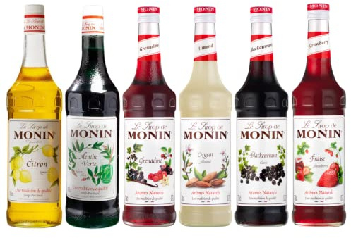 Lot sirops incontournables - 6x1L Citron, Menthe, Grenadine, Orgeat, Cassis, Fraise