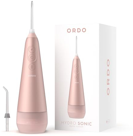 ORDO Hydro Sonic Munddusche, kabellos, 3 Druckstufen, Roségold | Munddusche für unterwegs, USB-Ladegerät, tragbar, von Zahnmedizinern empfohlene Munddusche