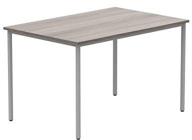 Office Hippo Essentials, Sturdy & Robust Computer, Stylish Home Office, Ideal Desk Table for Any Work Space, Height Adjustable Feet, 5 Year Guarantee, Alaskan Grey Oak, 120 x 80 cm