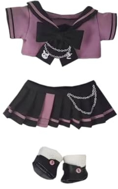 niannyyhouse 20cm Puppe Kleidung Shirts Röcke Schuhe Student Anzug 8 Plüsch Puppe Dress Up Zubehör, Schwarz