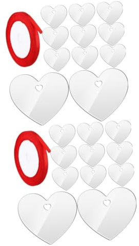 Zerodeko 2sätze Herz Schlüsselanhänger Dekoration Mit Transparenten Herzform Rohlingen Für Kreative Bastelprojekte Für Valentinstag Und