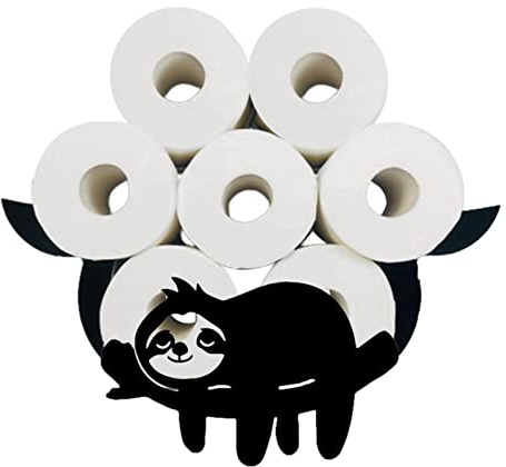Holdes Support Mural pour Porte-Papier Hygiénique | Étagère De Rangement en Papier avec Motif Paresseux | Étagère en Papier Murale pour La Maison De Toilette De Comptoir De Table