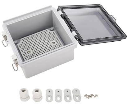 Topyond Abzweigdose Wasserdicht,5.9×5.9×3.5 inch IP67 Wasserdicht Großer Elektrischer Anschlusskasten, Stromgehäuse Für Den Außenbereich Mit Transparenter Abdeckung
