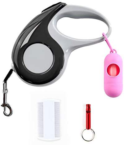 Ruayia Neue Klassische, ausziehbare Leine für Hunde bis 52 KG - Ultrastarker Gurt - 360°-Führungs- und Bremssystem - 3 M- Schwarz