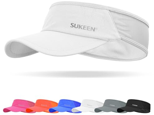 Sukeen Schnelltrocknende Sonnenblende-Mütze, UPF 50+ UV-Sonnenschutz-Sonnenblende für Damen und Herren, Laufmütze, Golfmütze, kühles elastisches Visier, Sport-Schirmmütze für Tennis, Radfahren