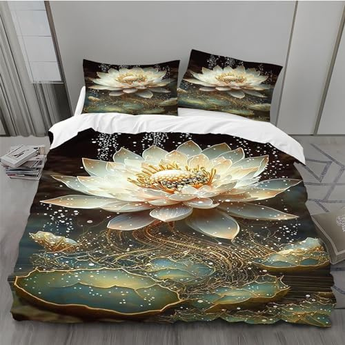 BAIL Housse de Couette 240 x 260 Les Gouttelettes d'eau Housse Couette Très Doux Parure de Lit Adulte en Microfibr 2 Taies d'oreiller 65 x 65 cm Convient pour Chambre