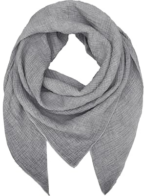 TMK Weiches und leichtes Unisex-Dreieckstuch aus 100% Baumwolle cod.9485 (Vintage, Mittelgrau)