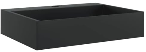 vidaXL Handfat 50 x 38 x 11 cm Gjutjärn mineral/marmor matt svart