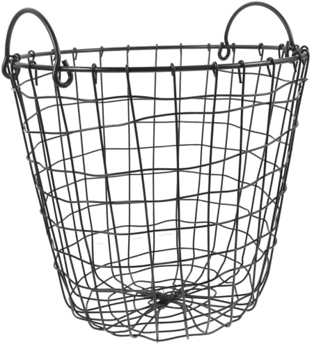 Hohopeti Schwarzer Aufbewahrungskorb aus Eisen Flexibler Schmaler Schreibtisch Organizer Vintage Obst und Gemüsekorb Platzsparender Multifunktionaler Aufbewahrungskorb fürs Büro