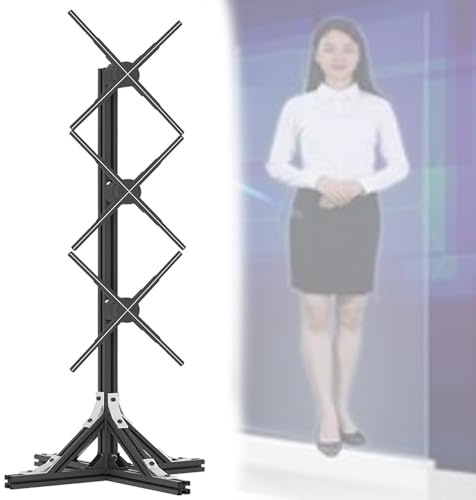 Proiettore ologramma 3D 1x3, video wall con ventola olografica 3D da 48 cm per display ventola LED ologramma 3D a grandezza umana, supporto altoparlante Bluetooth e controllo APP per computer