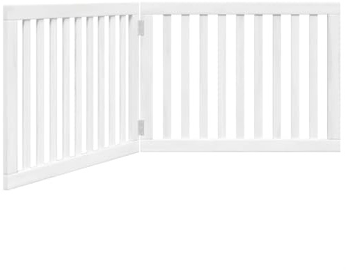 vidaXL 2-TLG. Hundetor Faltbar Weiß 160 cm Pappelholz