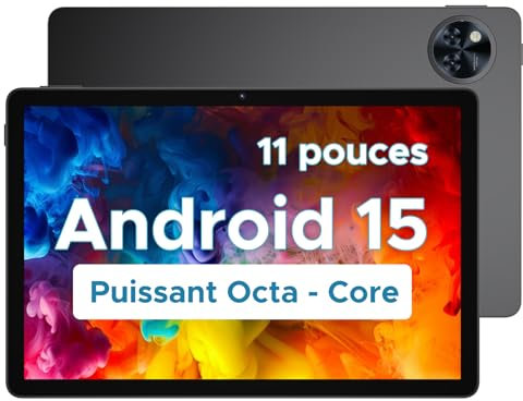 DOOGEE U11 Tablet Android 15 Ultimo, 11 Pollici IPS, 16GB+128GB/TF 2TB Octa-Core, 8580mAh Tablet PC, 13MP+5MP, Widevine L1 Tablet in Offerta, Dual Speakers, 90HZ/ OTG/WiFi 5G/ Face Unlock/ BT5.0 Nero