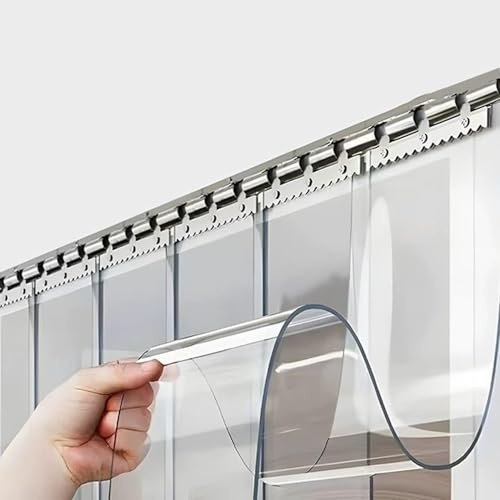 PVC-Streifenvorhang, Streifenvorhang, Industrie-Kit, komplett vorinstalliert, transparent, geeignet für Ställe, Gehege, Hallen