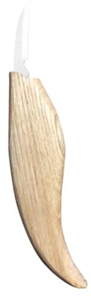 Coltello per Intaglio Legno in Acciaio Inox Manico Beige | Impugnatura in Legno, Presa Comoda e Struttura Robusta, Adatto a Lavorazione e Falegnameria